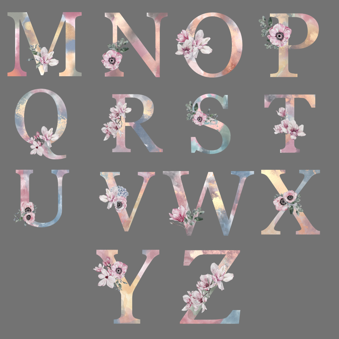Floral Initial Sipper Glass