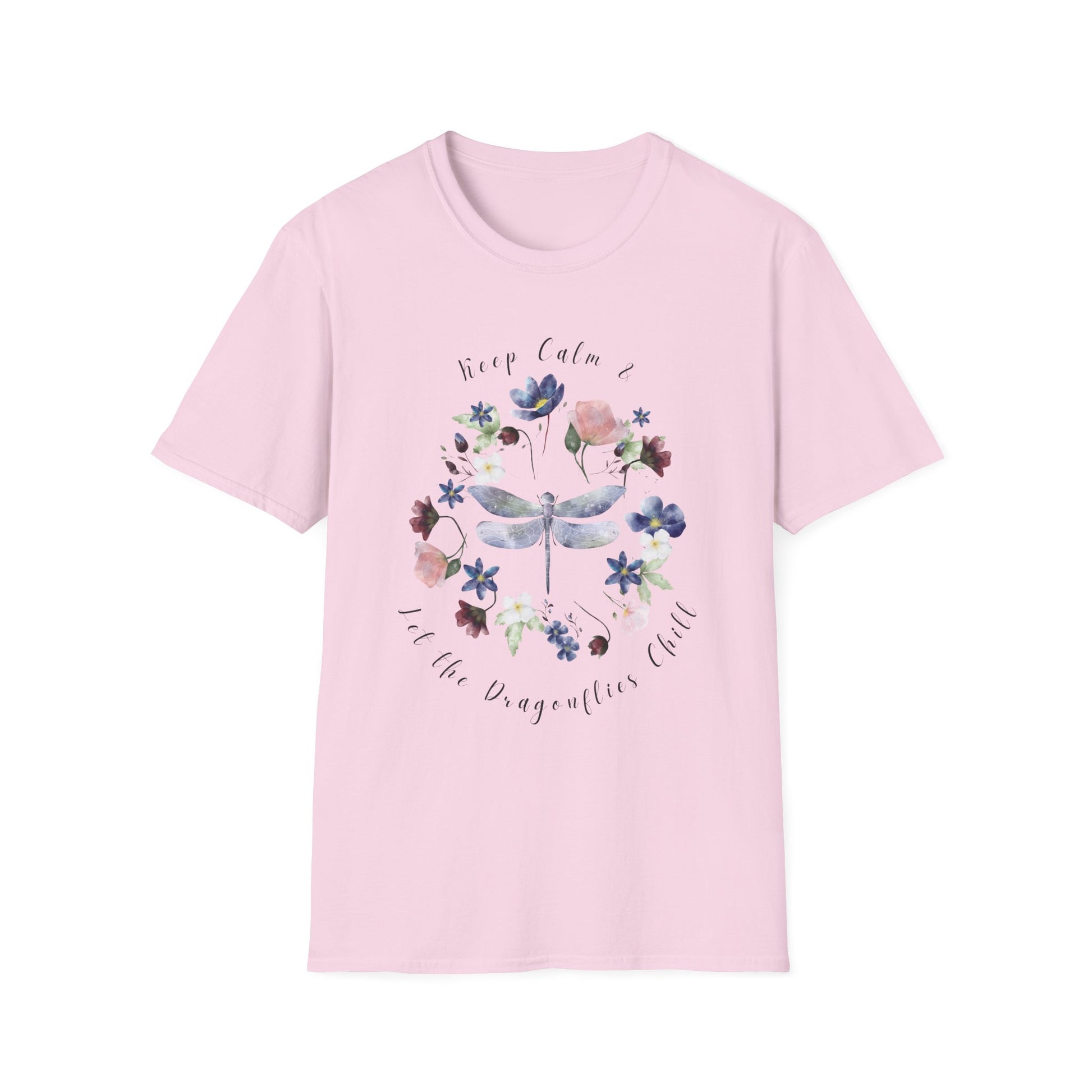 Chill Spring! Keep Calm & Let the Dragonflies Chill Unisex Soft Style T-Shirt - Wild Family Tribe