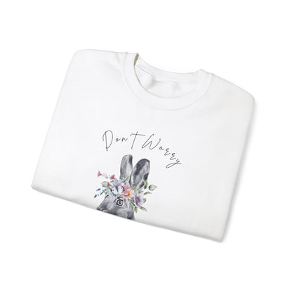 Hopping into Spring: Easter Bunny & Flowers Unisex Crewneck Sweatshirt - Wild Family Tribe