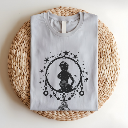 Flat lay of the Dreamcatcher Mother's Day T-Shirt, highlighting the soft Airlume cotton fabric and classic crew neckline.1 [Heather Cool Gray]