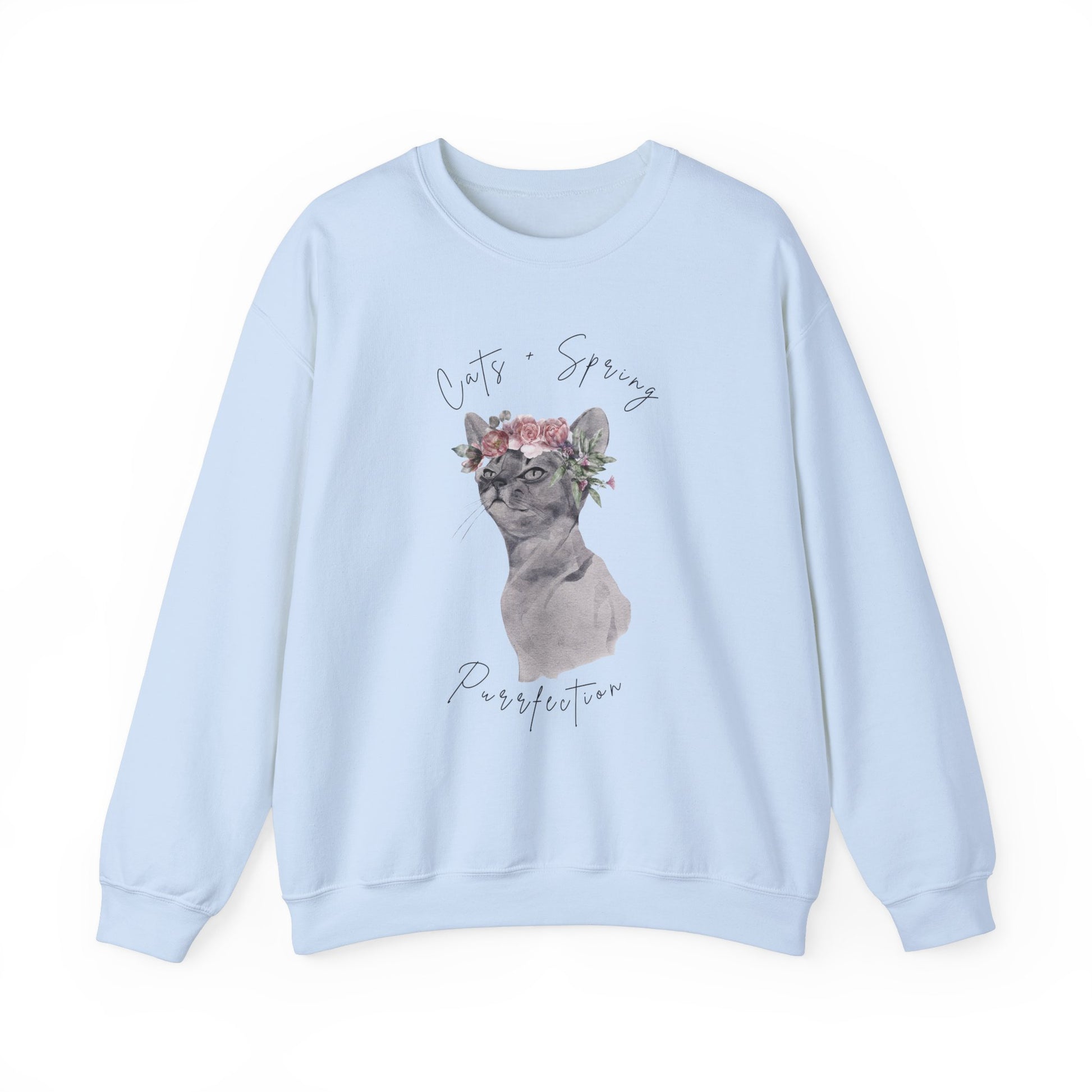 Cat + Spring Unisex Crewneck Sweatshirt - Purrfect for Spring - Wild Family Tribe