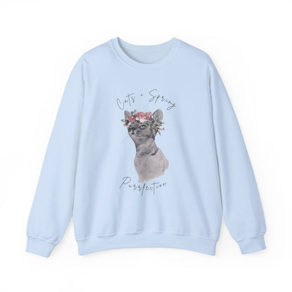 Cat + Spring Unisex Crewneck Sweatshirt - Purrfect for Spring - Wild Family Tribe