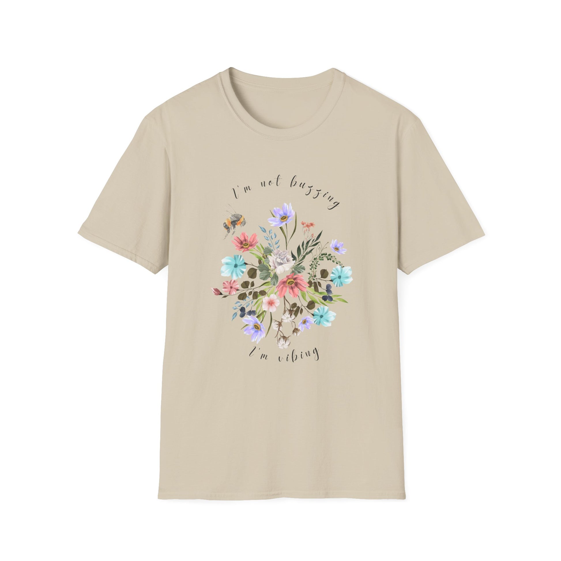 Sweet Spring! I'm Not Buzzing Unisex Softstyle T-Shirt - Wildflowers & Bees Spring Collection - Wild Family Tribe