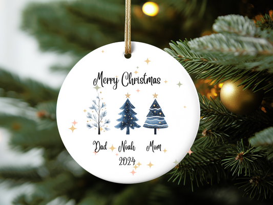 Personalized Christmas Tree Family - Ceramic Ornament - Wild Family Tribe