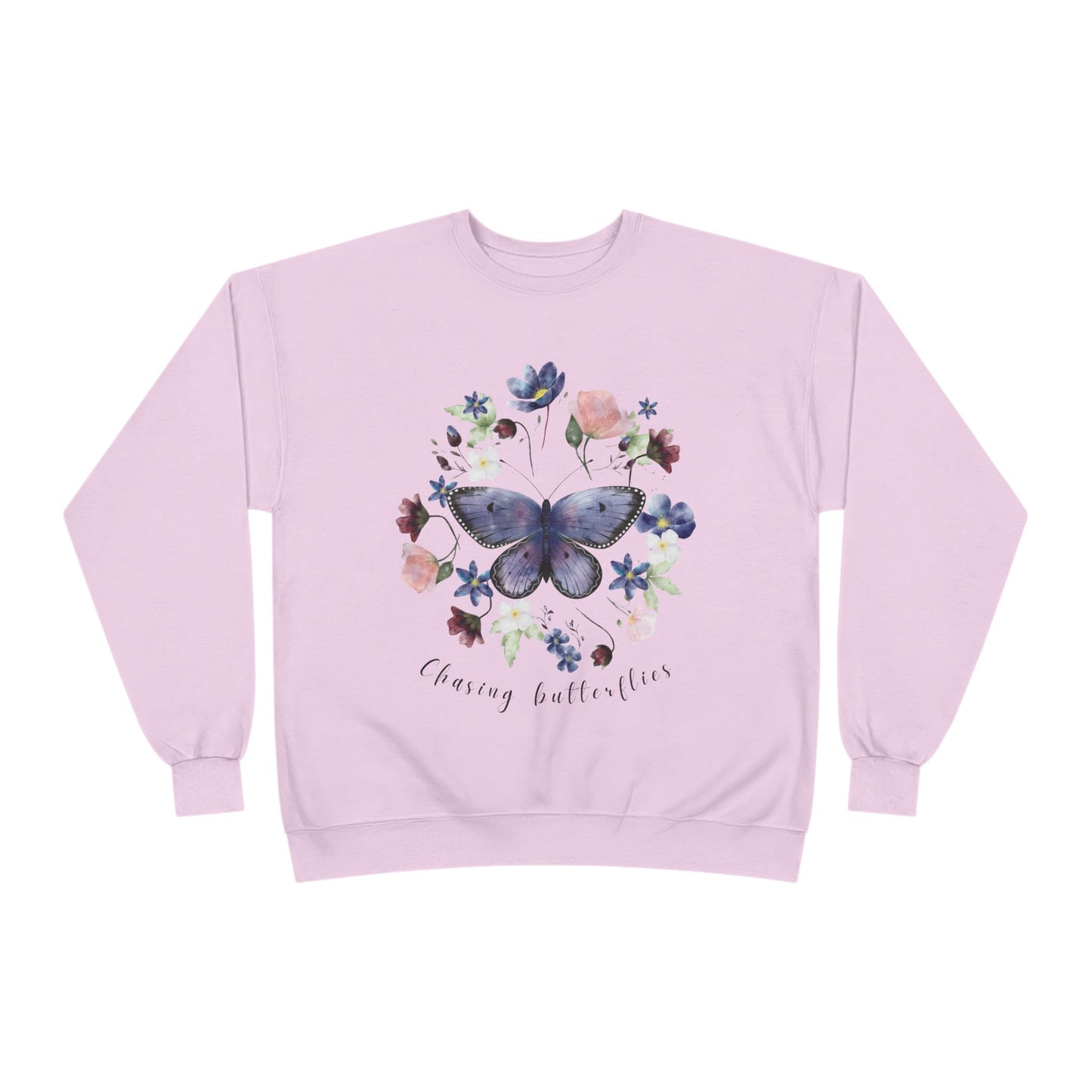 Chasing Butterflies: Watercolor Wildflower EcoSmart® Crewneck Sweatshirt - Wild Family Tribe