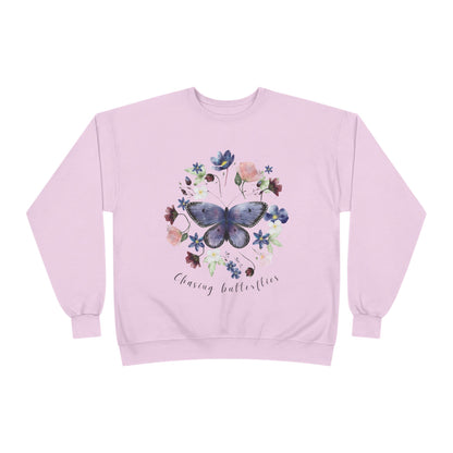 Chasing Butterflies: Watercolor Wildflower EcoSmart® Crewneck Sweatshirt - Wild Family Tribe