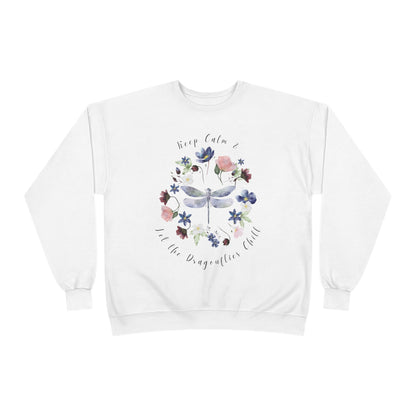 Keep Calm & Let Dragonflies Chill: Watercolor Wildflower EcoSmart® Crewneck Sweatshirt - Wild Family Tribe