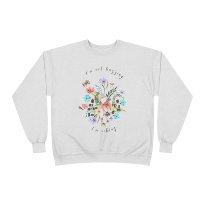 I'm Not Buzzing, I'm Vibing: Bee & Wildflower EcoSmart® Crewneck Sweatshirt - Wild Family Tribe