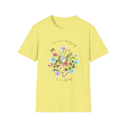 Sweet Spring! I'm Not Buzzing Unisex Softstyle T-Shirt - Wildflowers & Bees Spring Collection - Wild Family Tribe