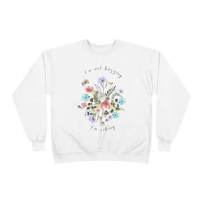 I'm Not Buzzing, I'm Vibing: Bee & Wildflower EcoSmart® Crewneck Sweatshirt - Wild Family Tribe