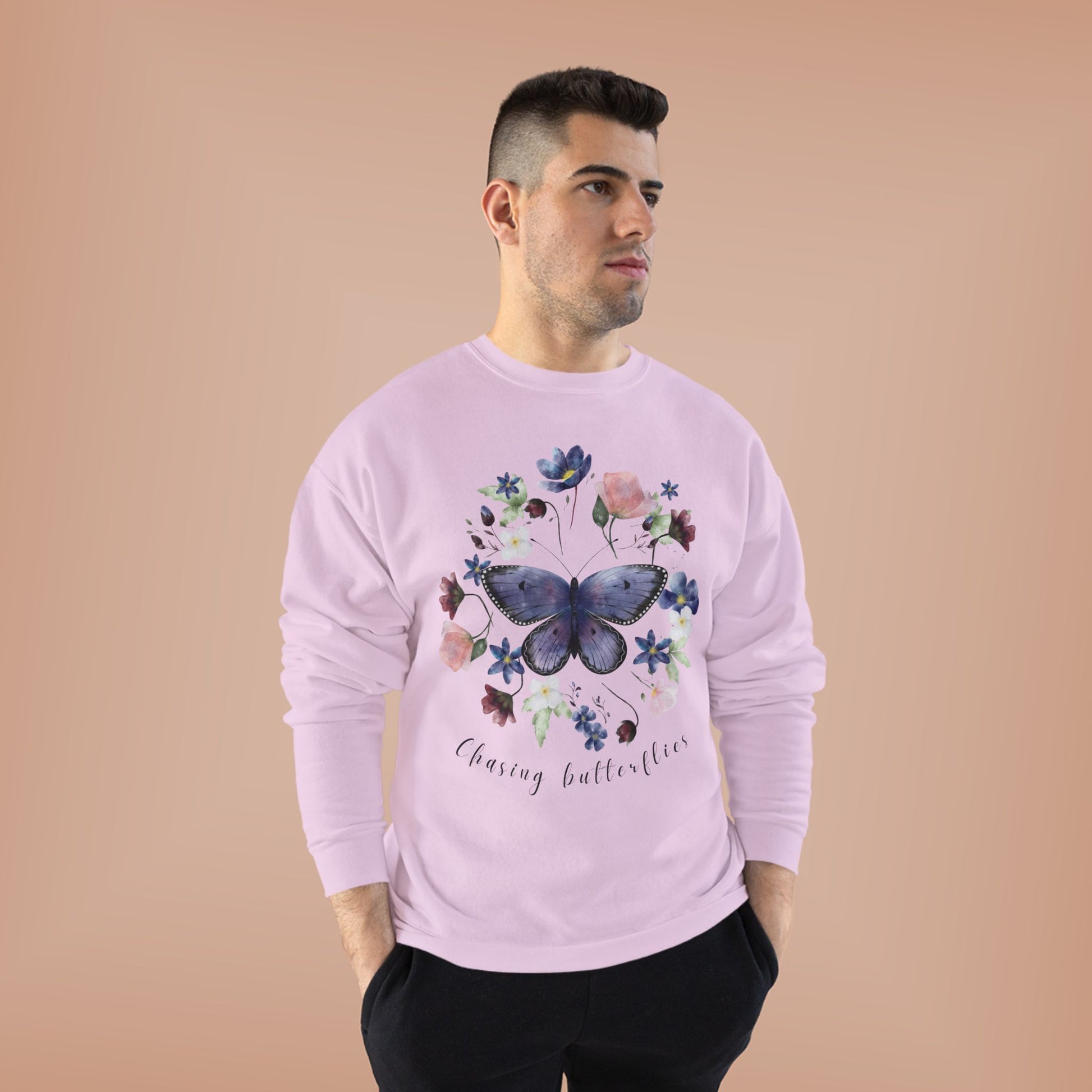Chasing Butterflies: Watercolor Wildflower EcoSmart® Crewneck Sweatshirt - Wild Family Tribe