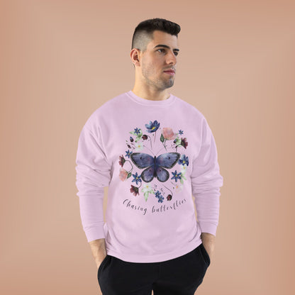 Chasing Butterflies: Watercolor Wildflower EcoSmart® Crewneck Sweatshirt - Wild Family Tribe