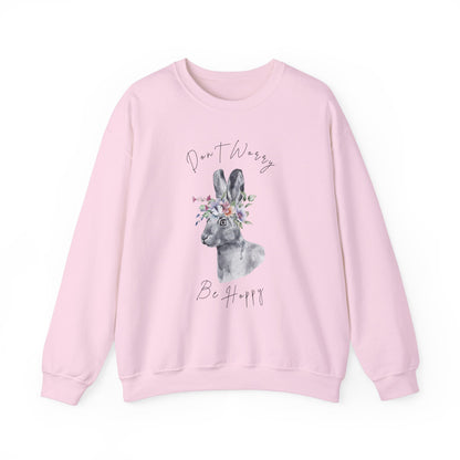 Hopping into Spring: Easter Bunny & Flowers Unisex Crewneck Sweatshirt - Wild Family Tribe
