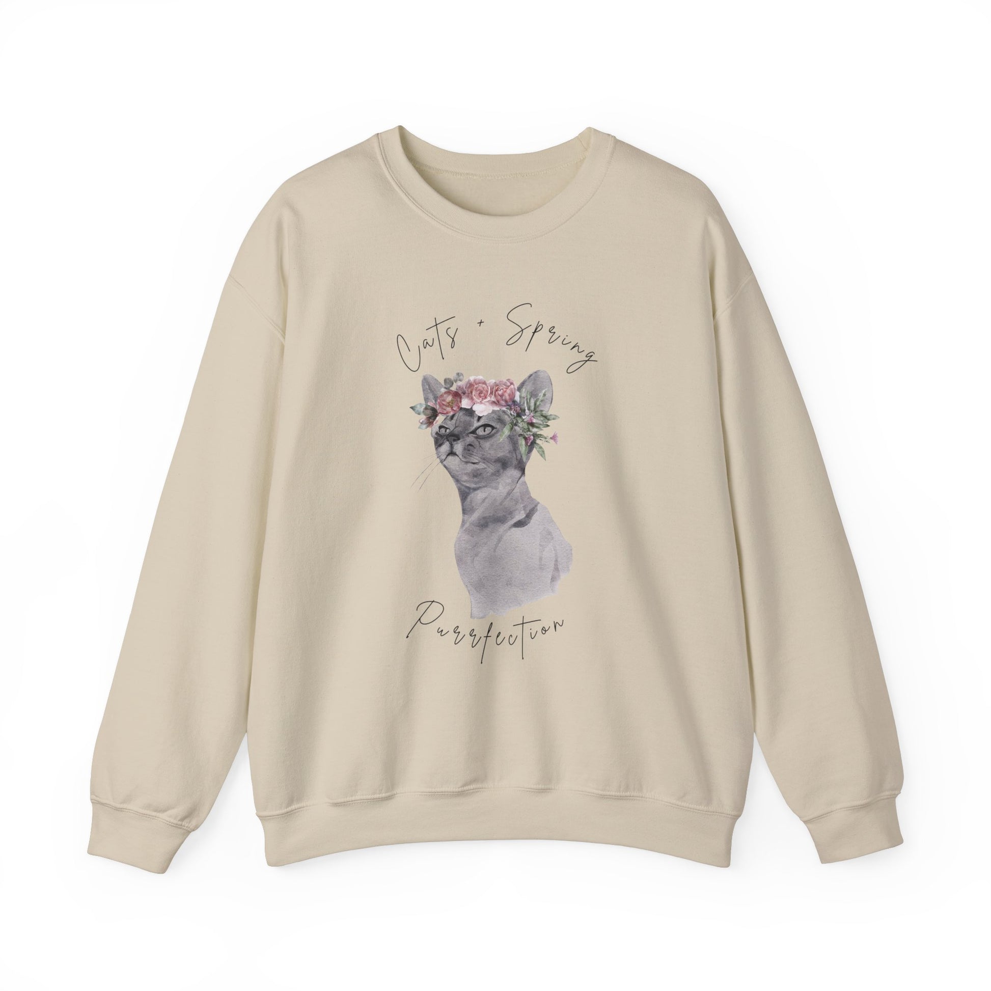 Cat + Spring Unisex Crewneck Sweatshirt - Purrfect for Spring - Wild Family Tribe