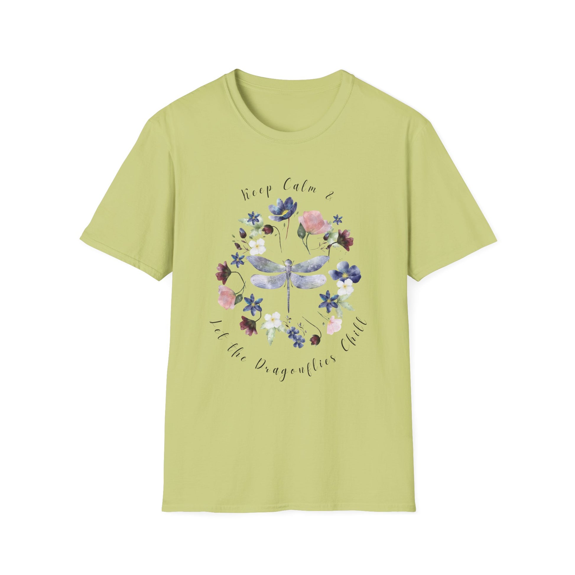 Chill Spring! Keep Calm & Let the Dragonflies Chill Unisex Soft Style T-Shirt - Wild Family Tribe