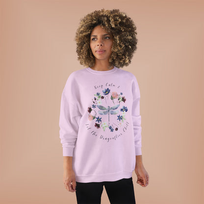 Keep Calm & Let Dragonflies Chill: Watercolor Wildflower EcoSmart® Crewneck Sweatshirt - Wild Family Tribe