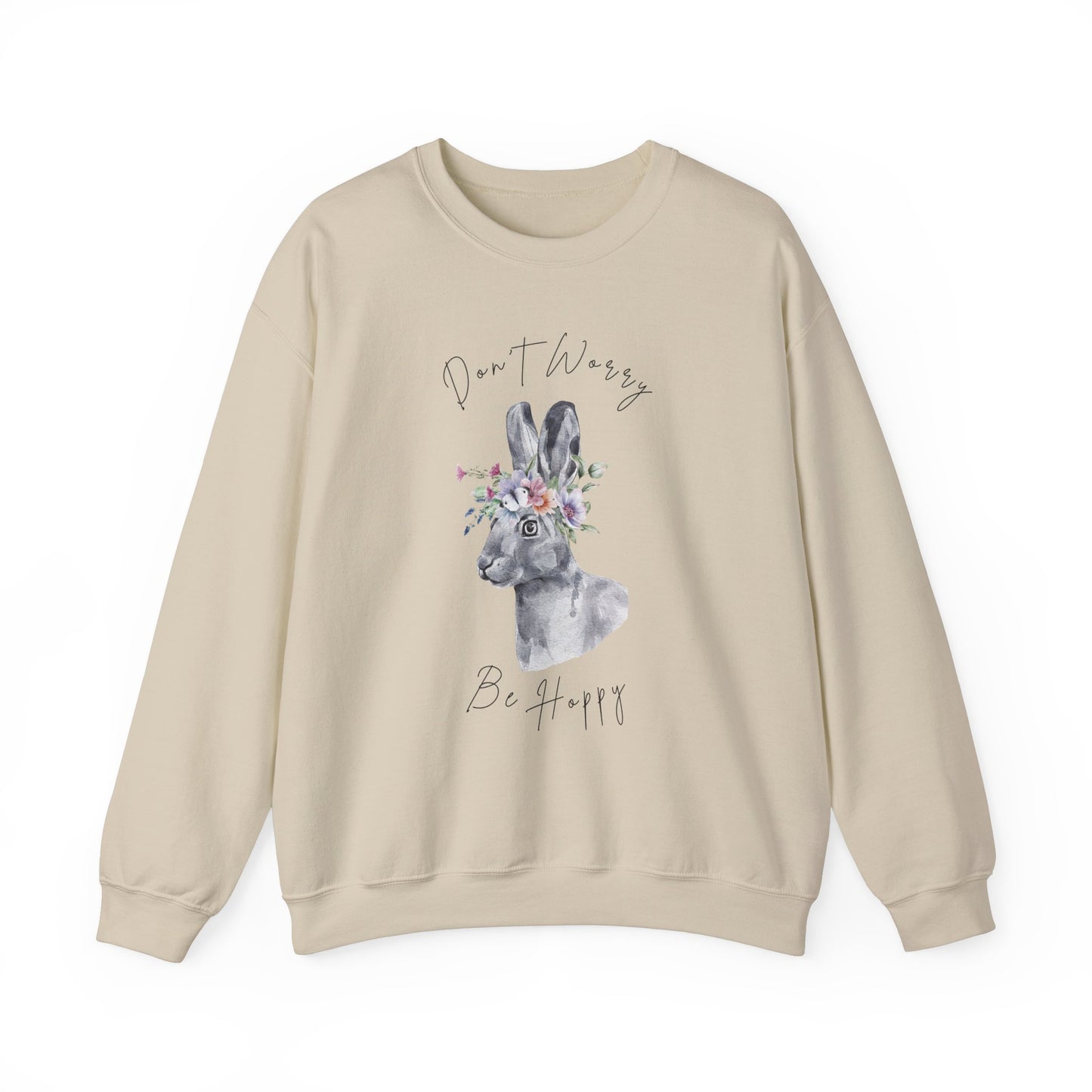Hopping into Spring: Easter Bunny & Flowers Unisex Crewneck Sweatshirt - Wild Family Tribe