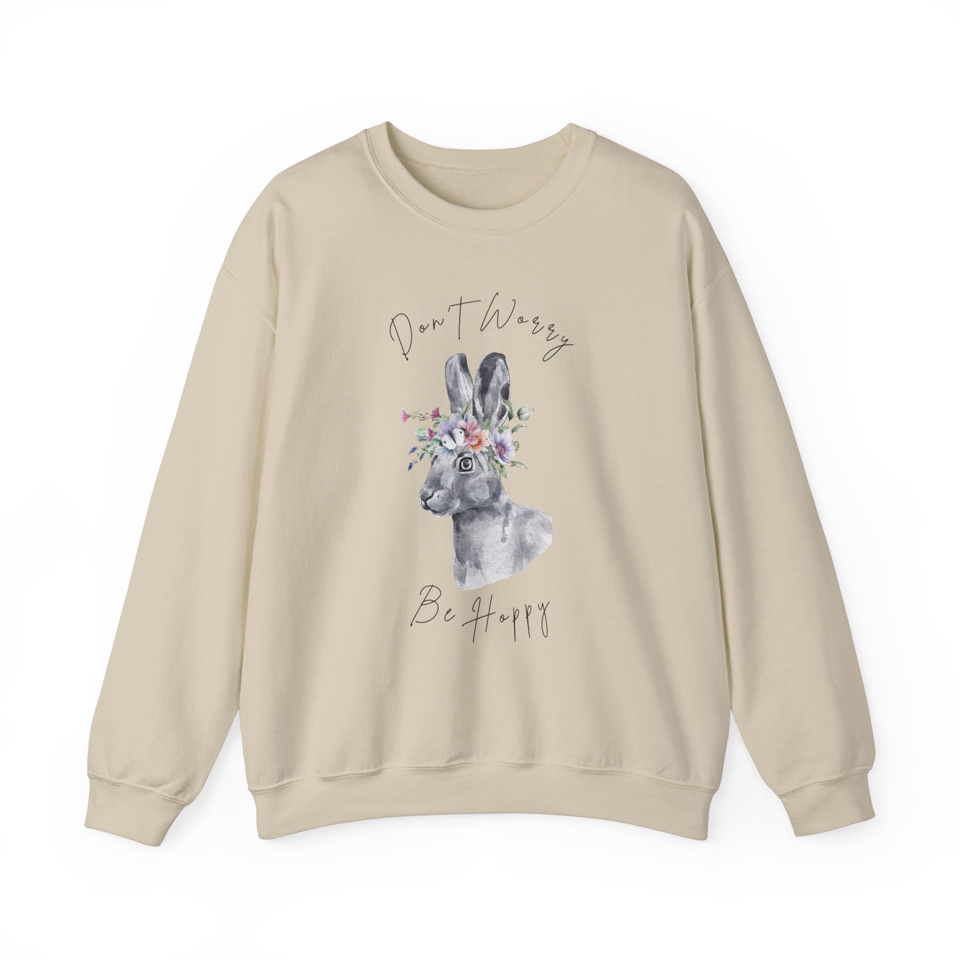Hopping into Spring: Easter Bunny & Flowers Unisex Crewneck Sweatshirt - Wild Family Tribe