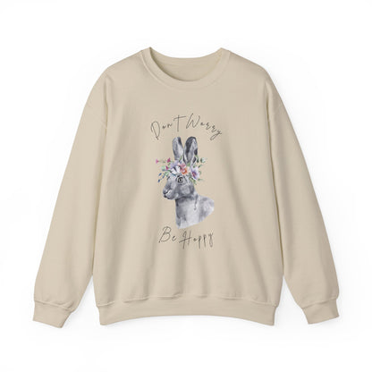 Hopping into Spring: Easter Bunny & Flowers Unisex Crewneck Sweatshirt - Wild Family Tribe