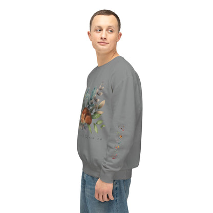 Keep Calm & Bloom on: Watercolor Fox & Flowers Unisex Lightweight Crewneck Sweatshirt - Wild Family Tribe
