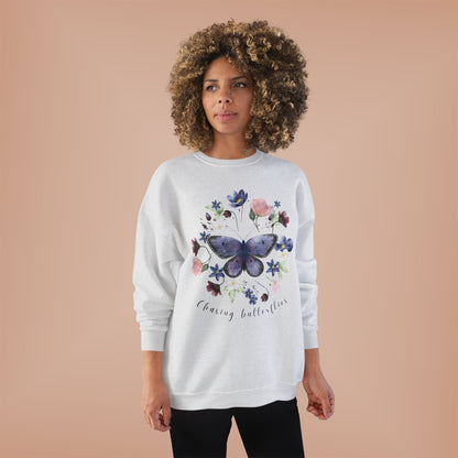 Chasing Butterflies: Watercolor Wildflower EcoSmart® Crewneck Sweatshirt - Wild Family Tribe