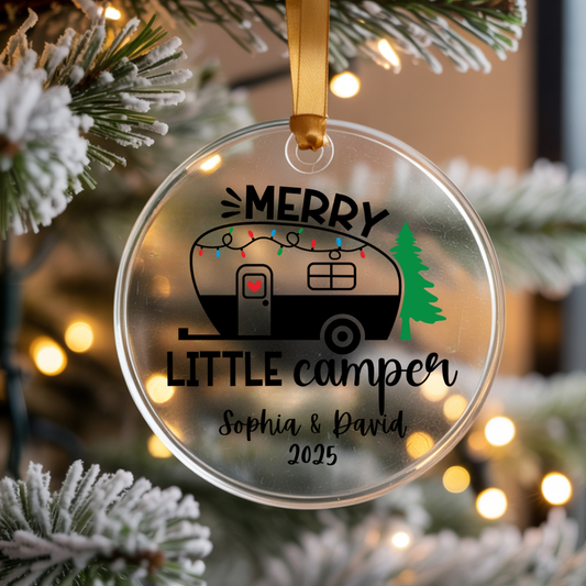Merry Little Camper Personalized Acrilic Ornament