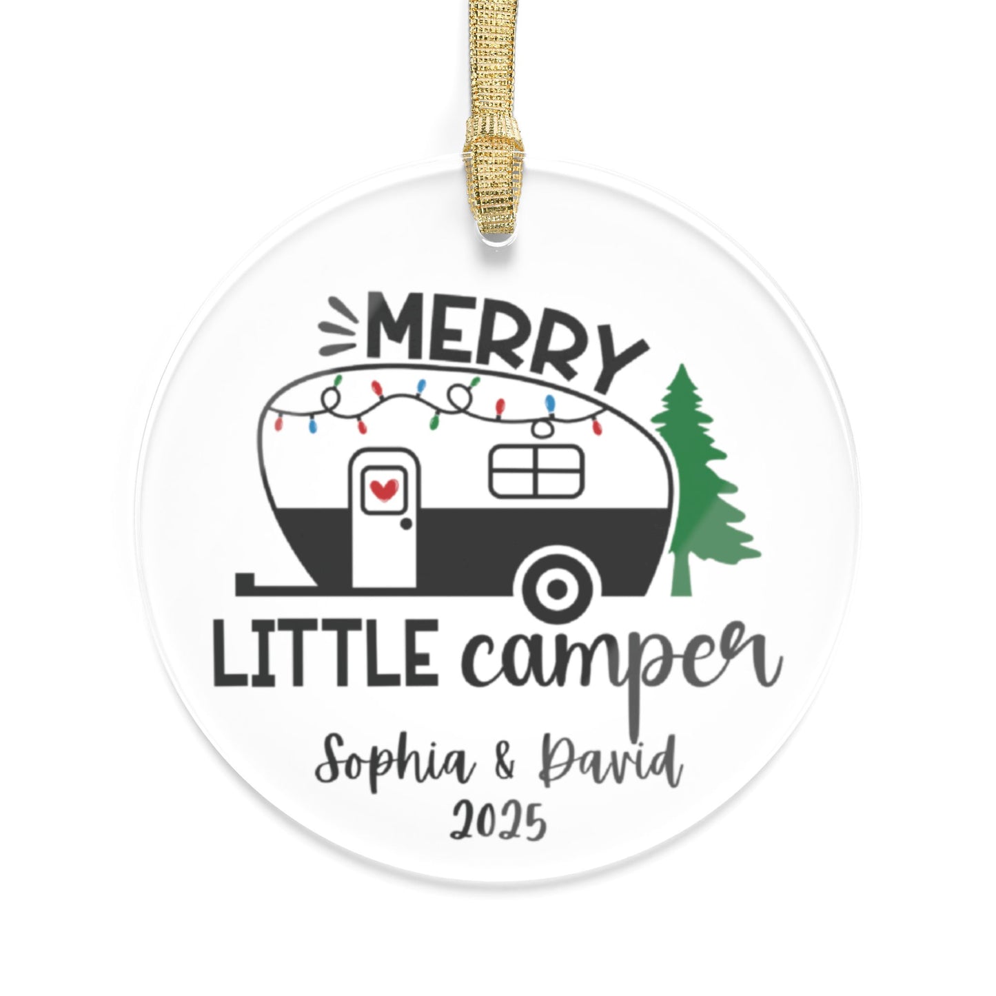 Merry Little Camper Personalized Acrilic Ornament