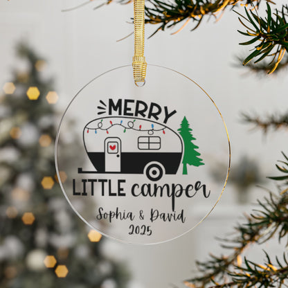 Merry Little Camper Personalized Acrilic Ornament