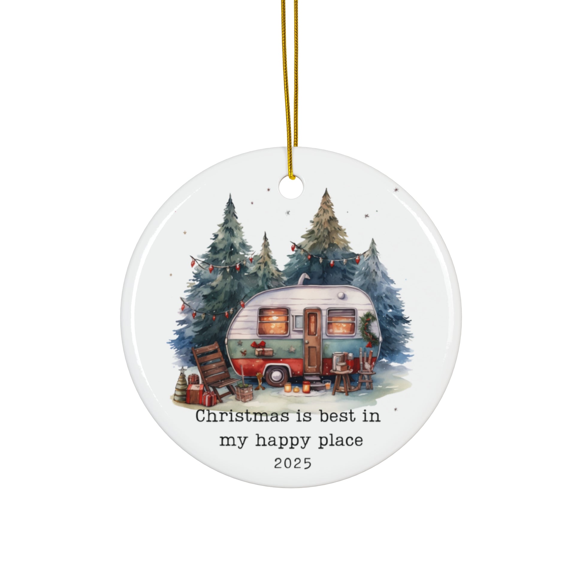 My Happy Place Christmas Ornament