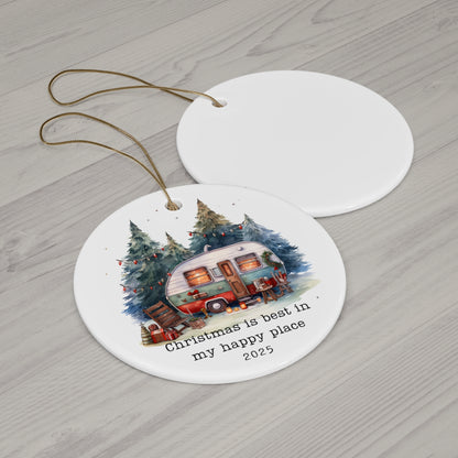 My Happy Place Christmas Ornament