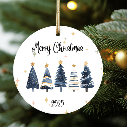 Personalized Family members Blue Christmas Tree 