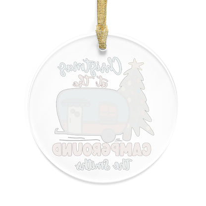 Personalized 'Christmas at the Campground' Family Clear Acrilic Ornament